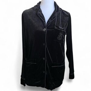 Lauren Ralph Lauren Black Velour Pajama Top size XS